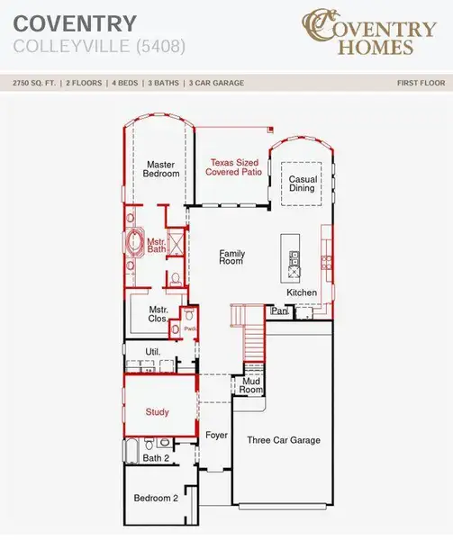2D floor plan layout of this home in Legacy, League City, TX (Image 2). 2D floor plan layout of this home in Legacy, League City, TX (Image 2).