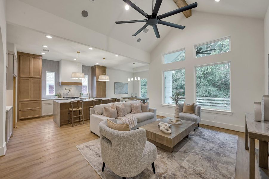 What a sight! Cathedral ceiling, boasting built-in speakers. What a sight! Cathedral ceiling, boasting built-in speakers.