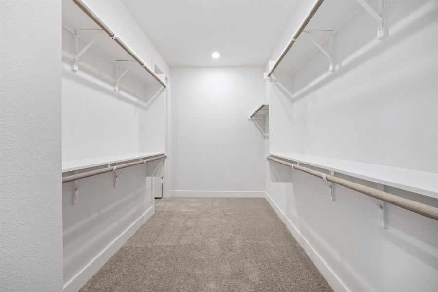 Spacious closet featuring light colored carpet Spacious closet featuring light colored carpet