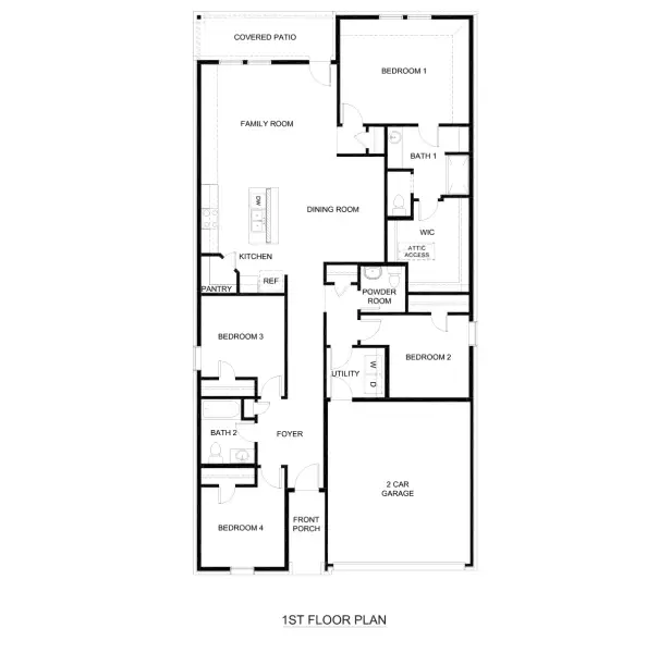 2D floor plan layout for the Harrison by D.R. Horton in Three Oaks, Sherman, TX (Image 3). 2D floor plan layout for the Harrison by D.R. Horton in Three Oaks, Sherman, TX (Image 3).