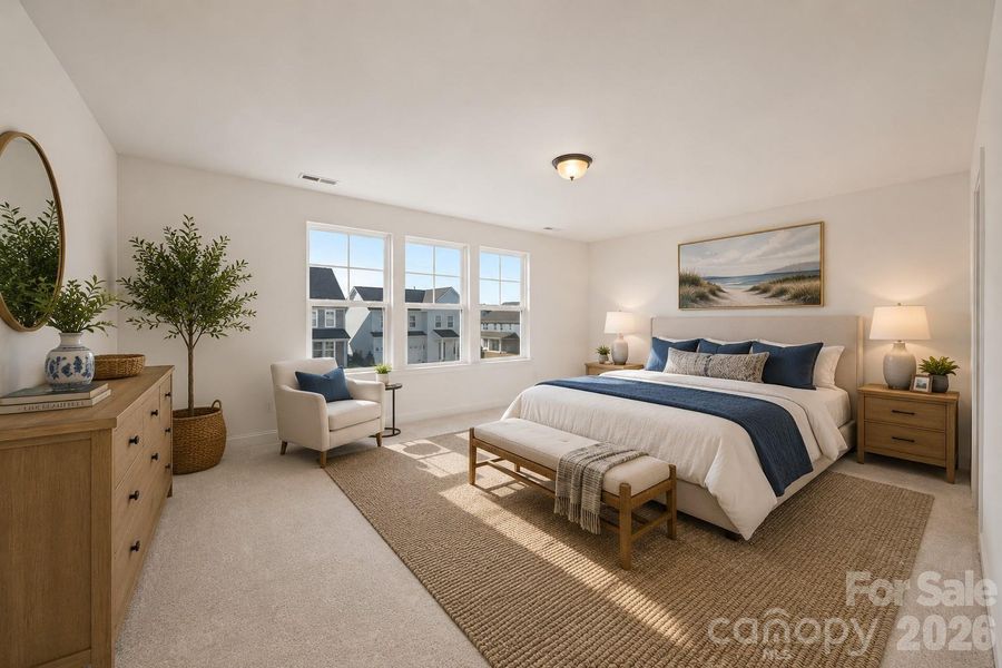I feel the beach calling my name. Primary bedroom staged with AI. I feel the beach calling my name. Primary bedroom staged with AI.