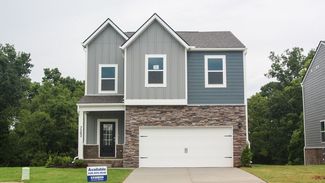 Representative exterior photo of a completed home built from the EDMON by D.R. Horton in Legacy Farms, White House, TN (Image 1).