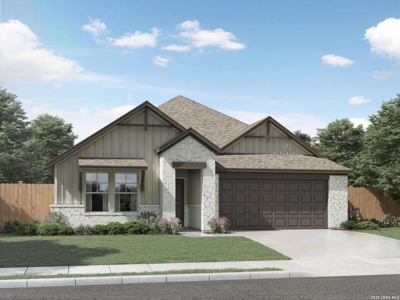 Front exterior of a new home in Lantana - Classic Series, Marion, TX, highlighting curb appeal (Image 1). Front exterior of a new home in Lantana - Classic Series, Marion, TX, highlighting curb appeal (Image 1).