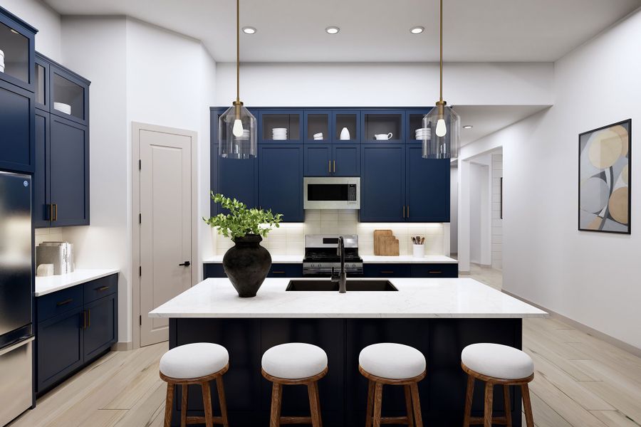 Representative furnished interior of a home built from the The Chamomile by David Weekley Homes in Headwaters 60' - Executive Series, Dripping Springs (Image 4).