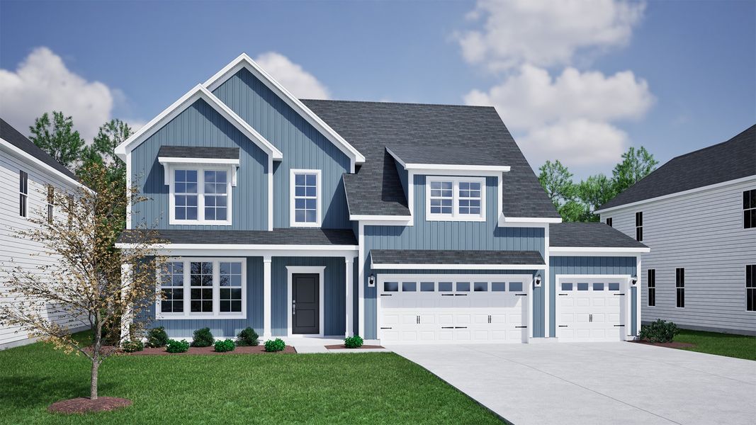 Representative exterior photo of a completed home built from the Savannah - Vanguard Collection by Mungo Homes in Scotts Hill Village, Wilmington, NC (Image 22).