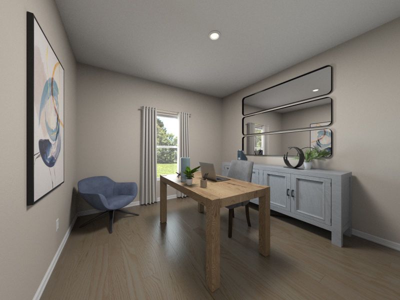 A designated flex space makes the perfect home office. A designated flex space makes the perfect home office.