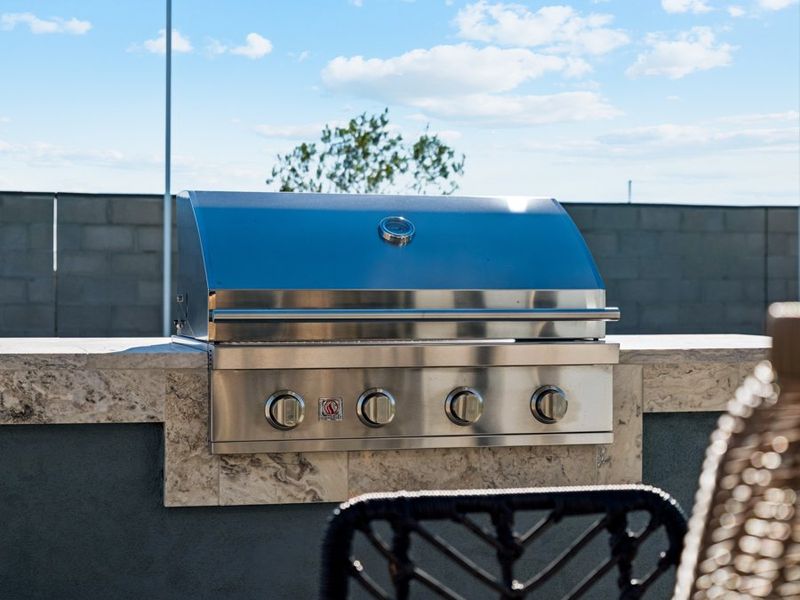 A stove on a roof.