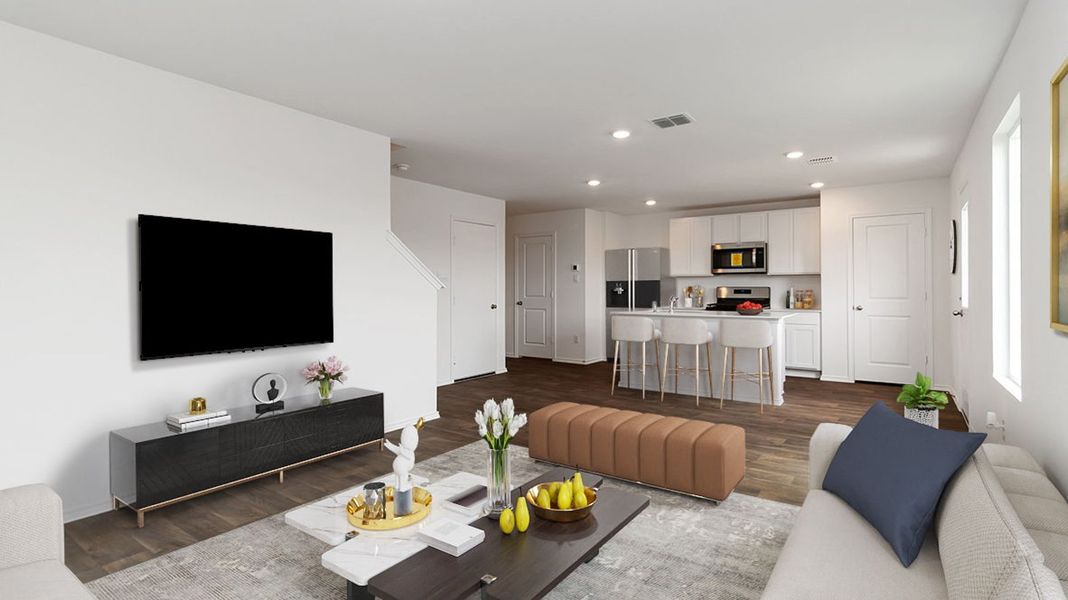 Representative furnished interior of a home built from the Davis by D.R. Horton in Watermark, Alvin (Image 9). Representative furnished interior of a home built from the Davis by D.R. Horton in Watermark, Alvin (Image 9).