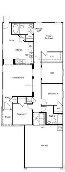 This floor plan features 3 bedrooms, 2 full baths and over 1,300 square feet of living space. This floor plan features 3 bedrooms, 2 full baths and over 1,300 square feet of living space.