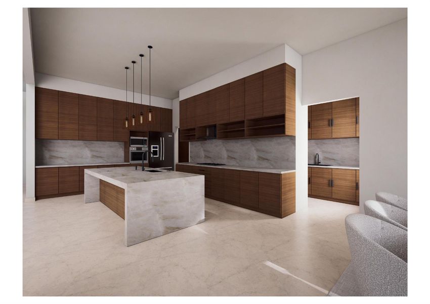 Kitchen with modern cabinets, appliances with stainless steel finishes, light countertops, and a sink Kitchen with modern cabinets, appliances with stainless steel finishes, light countertops, and a sink