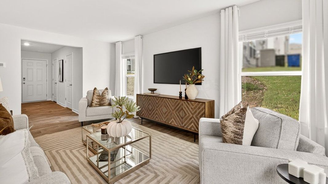 Representative furnished interior of a home built from the OLIVER by D.R. Horton in Barwell Park, Raleigh (Image 6).