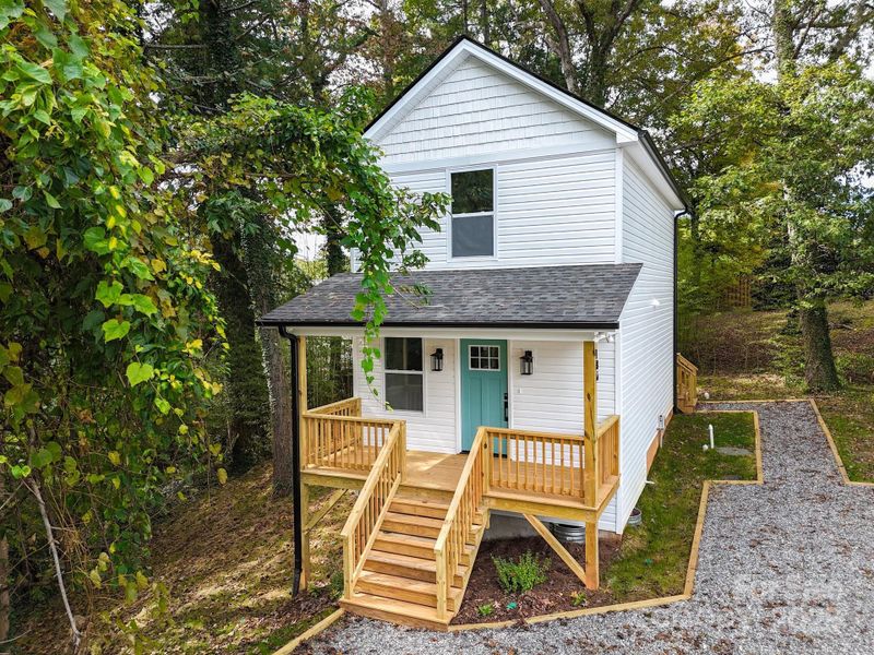 Exterior details and patio area of a home in , Asheville (Image 22). Exterior details and patio area of a home in , Asheville (Image 22).