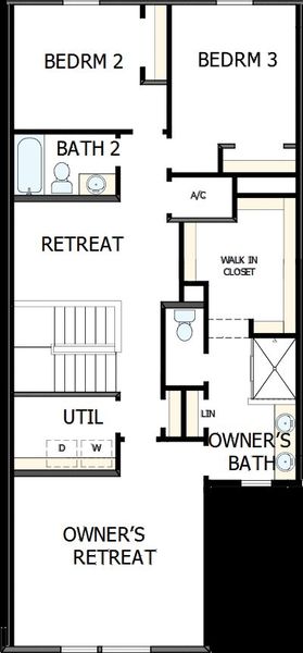 2D floor plan layout of this home in North River Ranch – Townhomes, Parrish, FL (Image 6).