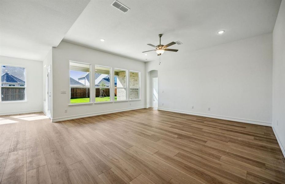 Spacious gathering room*real home pictured