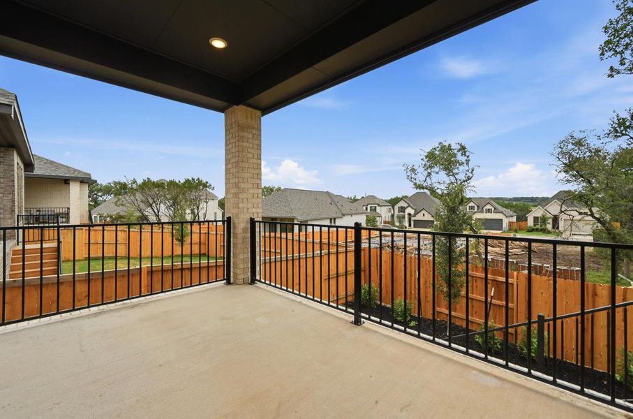 Exterior details and patio area of a home in 6 Creeks at Waterridge, Kyle (Image 2). Exterior details and patio area of a home in 6 Creeks at Waterridge, Kyle (Image 2).