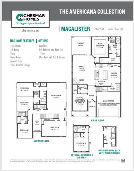 2D floor plan layout of this home in The Highlands, Porter, TX (Image 4).
