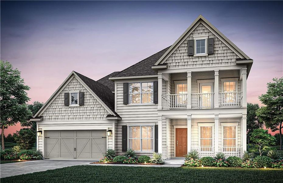 Front exterior of a new home in Creekside at Skelton, Jefferson, GA, highlighting curb appeal (Image 1).