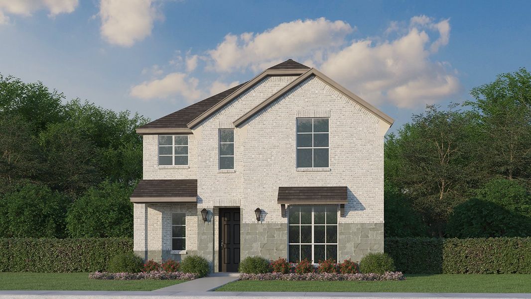 Plan 1457 Elevation D w/ Stone