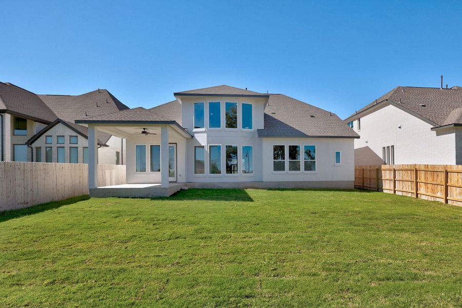 Exterior details and patio area of a home in Santa Rita Ranch - 60', Liberty Hill (Image 3).