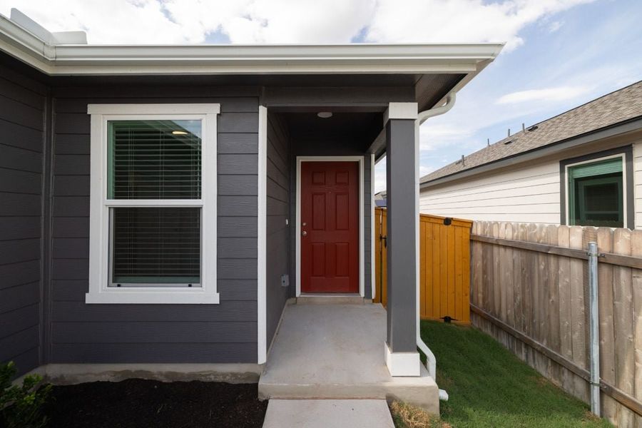 Exterior details and patio area of a home in Sonterra - Cool Water, Jarrell (Image 3).