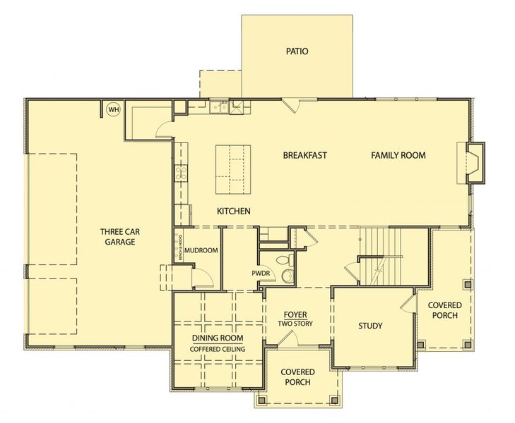 2D floor plan layout for the Adams by Kerley Family Homes in The Estates at Hurricane Pointe, Douglasville, GA (Image 3).