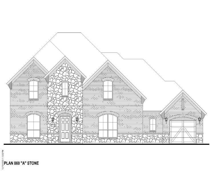 Plan 860 Elevation A w/ Stone