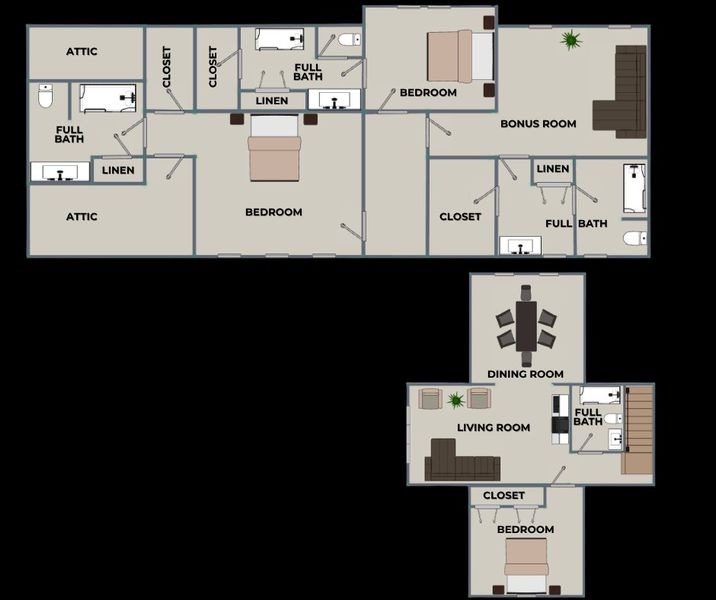 2D floor plan layout for the Farmington by Riverstone Construction, LLC in Jasper Highlands, Guild, TN (Image 6). 2D floor plan layout for the Farmington by Riverstone Construction, LLC in Jasper Highlands, Guild, TN (Image 6).