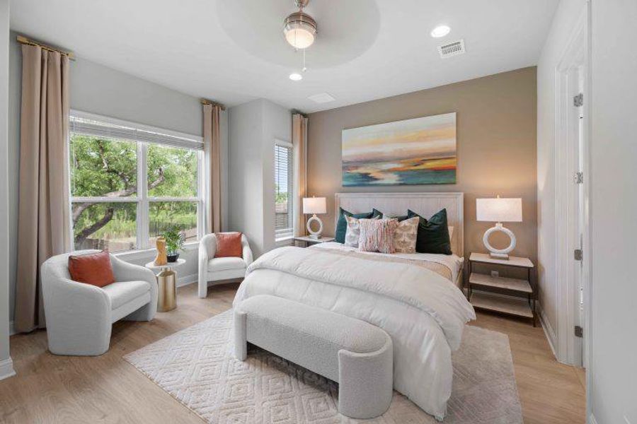 Furnished interior view inside a new home in Cross Creek, Cedar Park (Image 14). Furnished interior view inside a new home in Cross Creek, Cedar Park (Image 14).