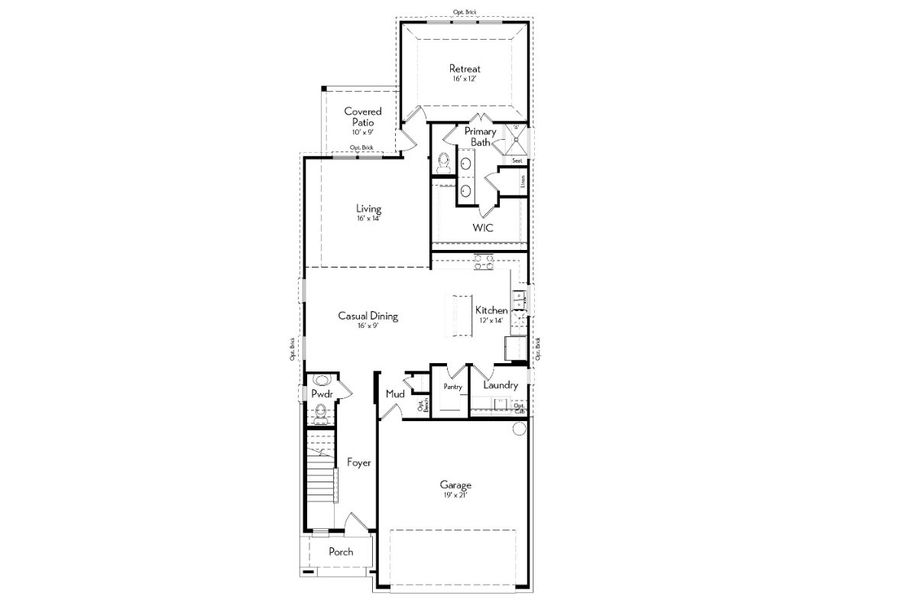 2D floor plan layout for the Jefferson by Autograph Homes in Aldeana - Paintbrush Collection, Bonney, TX (Image 3). 2D floor plan layout for the Jefferson by Autograph Homes in Aldeana - Paintbrush Collection, Bonney, TX (Image 3).