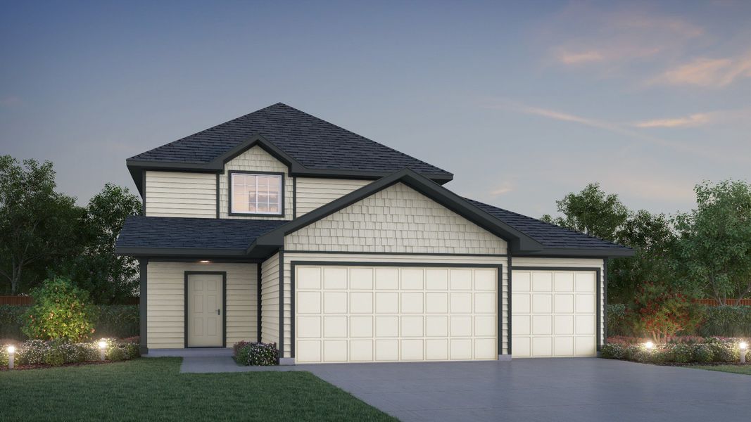 Representative exterior photo of a completed home built from the The Evergreen by Legend Homes in Swenson Heights, Seguin, TX (Image 24). Representative exterior photo of a completed home built from the The Evergreen by Legend Homes in Swenson Heights, Seguin, TX (Image 24).