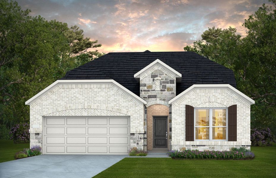 Representative exterior photo of a completed home built from the Harvard by Pulte Homes in Blue Creek Trails, Richmond, TX (Image 1). Representative exterior photo of a completed home built from the Harvard by Pulte Homes in Blue Creek Trails, Richmond, TX (Image 1).