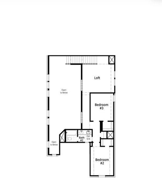 2D floor plan layout for the Worthington by Highland Homes in Mantua Point, Van Alstyne, TX (Image 24).