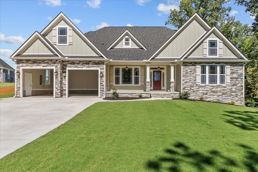 Representative exterior photo of a completed home built from the Converse Elite by Enchanted Homes in Pointe Summit, Slater-Marietta, SC (Image 32).