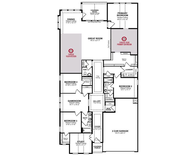 2D floor plan layout for the Lynnewood by Beazer Homes in Ellwood, Iowa Colony, TX (Image 3).