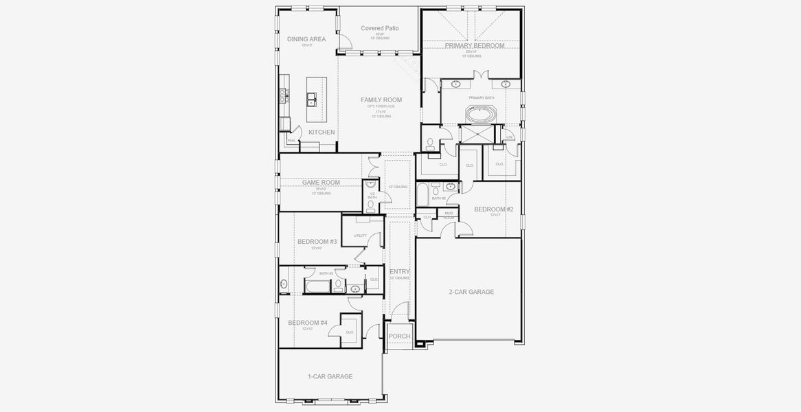 2D floor plan layout for the 2769W by Perry Homes in Sienna 60', Missouri City, TX (Image 3). 2D floor plan layout for the 2769W by Perry Homes in Sienna 60', Missouri City, TX (Image 3).