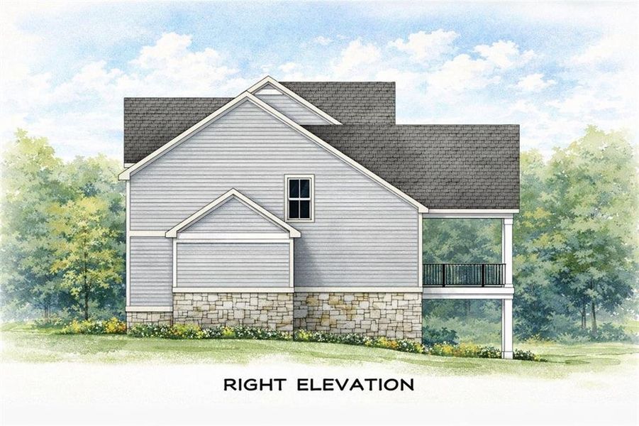 Exterior rendering of this home design in , Dawsonville, GA (Image 6).