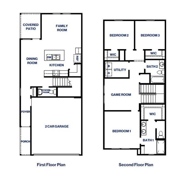 2D floor plan layout for the V22I by D.R. Horton in Bridges on Lake Houston Villas, Humble, TX (Image 4). 2D floor plan layout for the V22I by D.R. Horton in Bridges on Lake Houston Villas, Humble, TX (Image 4).