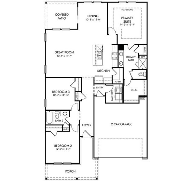 2D floor plan layout of this home in Brighton Springs, York, SC (Image 3).