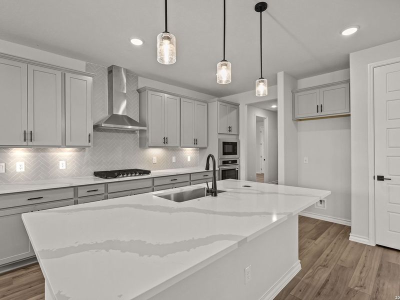 Furnished interior view inside a new home in Potranco Oaks, Castroville (Image 7).
