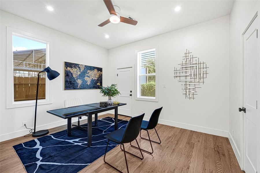 1st floor bedroom/office with private entry and full en-suite bathroom, perfect for Airbnb or multi-generational living.