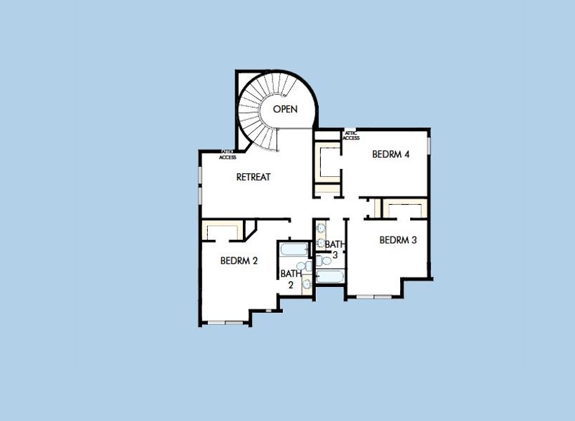 2D floor plan layout for the The Liam by David Weekley Homes in Furst Ranch, Bartonville, TX (Image 3).