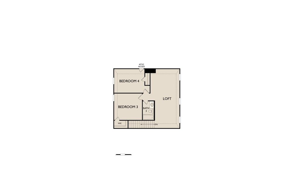 2D floor plan layout for the Azalea by Ashton Woods in Wildrye 40ft, Waller, TX (Image 4).