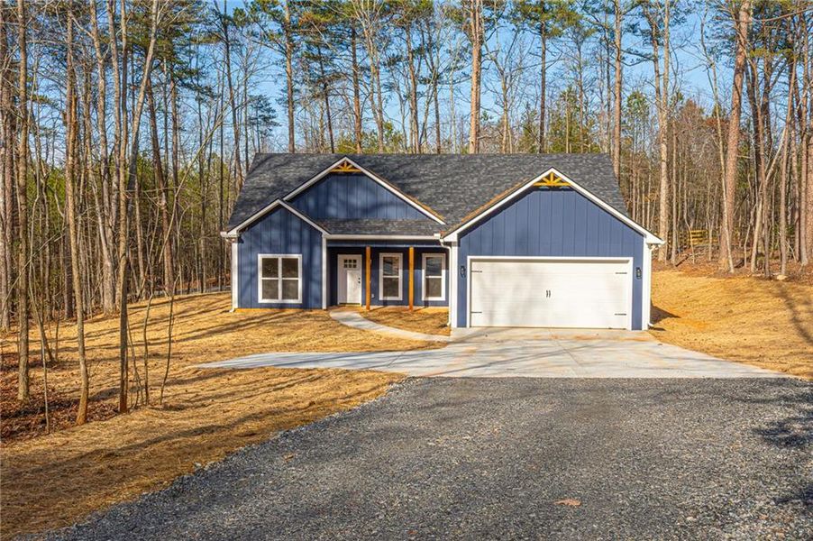 Front exterior of a new home in , Dawsonville, GA, highlighting curb appeal (Image 2). Front exterior of a new home in , Dawsonville, GA, highlighting curb appeal (Image 2).