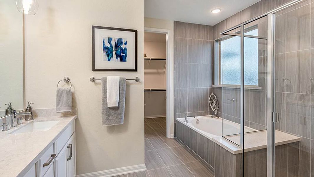 Furnished interior view inside a new home in Parkside on the River, Georgetown (Image 5).