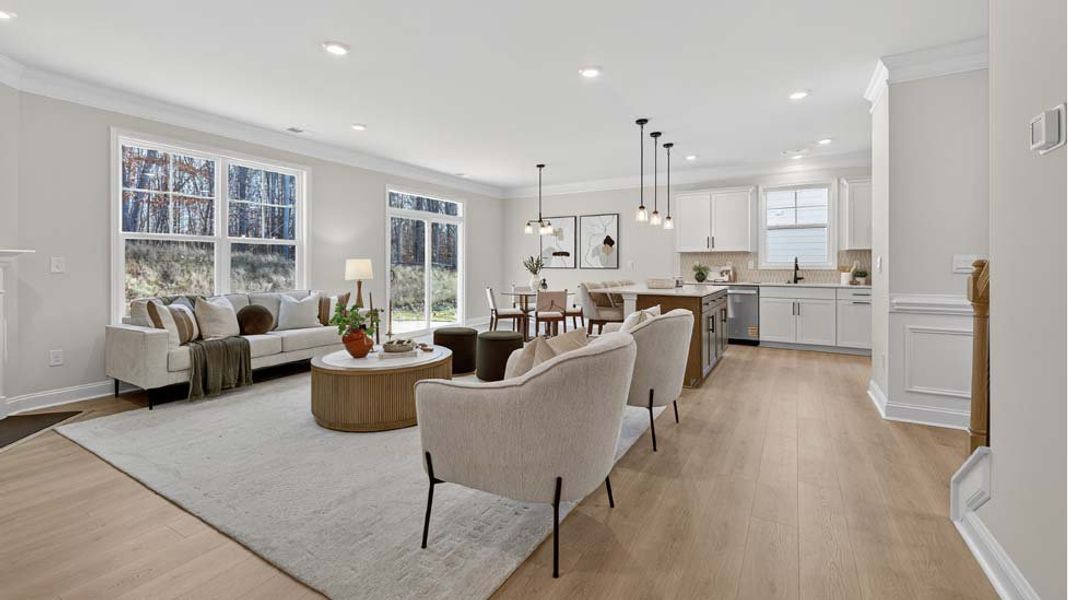 Furnished interior view inside a new home in Sanctuary at Southgate, Indian Trail (Image 14). Furnished interior view inside a new home in Sanctuary at Southgate, Indian Trail (Image 14).