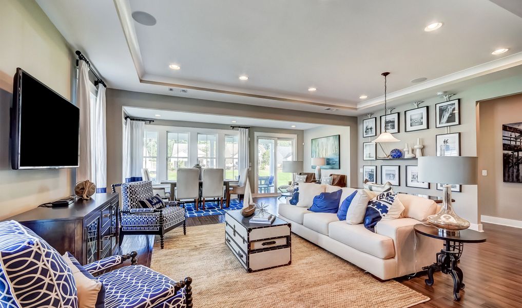 Tray ceiling in great room