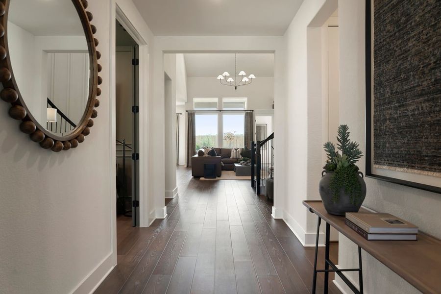 Furnished interior view inside a new home in Park Collection At Wolf Ranch, Georgetown (Image 7).