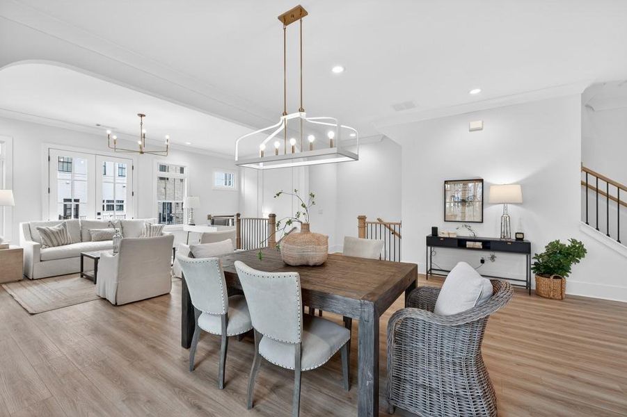 Furnished interior view inside a new home in Skyview On Broad, Sugar Hill (Image 32). Furnished interior view inside a new home in Skyview On Broad, Sugar Hill (Image 32).