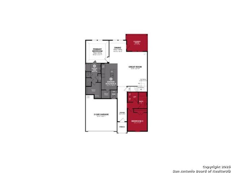2D floor plan layout of this home in Comanche Ridge, San Antonio, TX (Image 2).