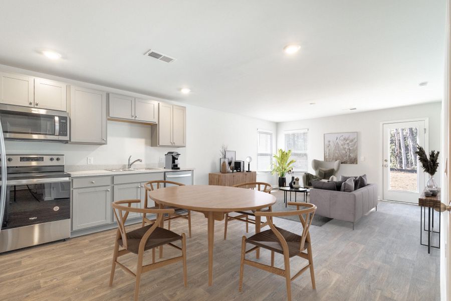 Furnished interior view inside a new home in Center Pointe, Santee (Image 4). Furnished interior view inside a new home in Center Pointe, Santee (Image 4).